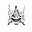 Shark tooth tattoo design idea
