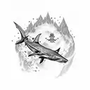 Shark tooth tattoo design idea