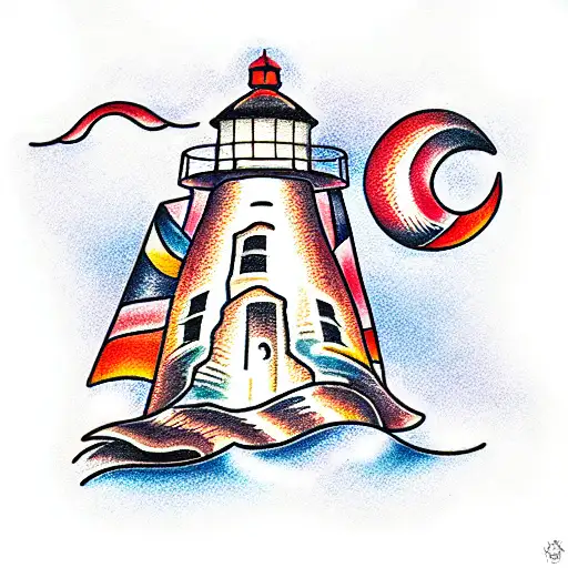 Lighthouse tattoo design idea