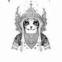 Russian doll, moari, red heart tattoo design idea