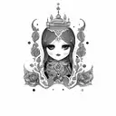 Russian doll, moari, red heart tattoo design idea