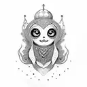 Russian doll, moari, red heart tattoo design idea