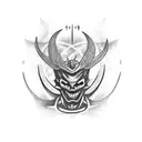 demon playing guitar tattoo design idea