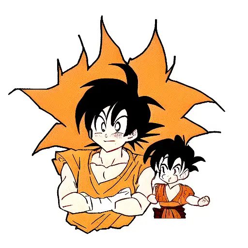 son goku with gohan tattoo design idea
