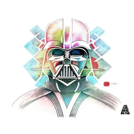 A portrait of Darth Vader and Anakin Skywalker merged together tattoo design idea