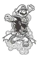 mario bros Batman logo tattoo design idea