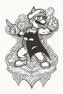mario bros Batman logo tattoo design idea