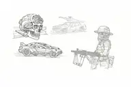 a soldier and a skeleton with the words lest we forget tattoo design idea