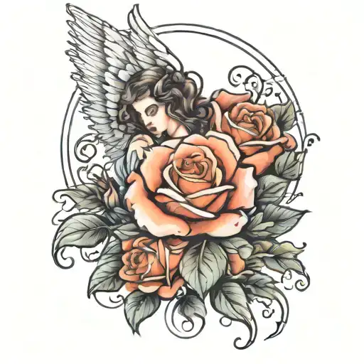 Angels And Roses 2593+ Rose Sleeve Tattoo Ideas - BlackInk AI