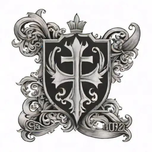 1842 croatia tattoo with a cross tattoo design idea