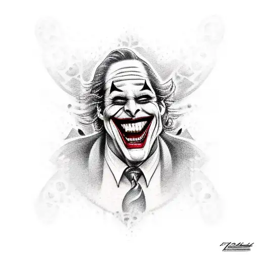 joker laugh mouth tattoo design idea