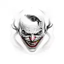 joker laugh tattoo design idea