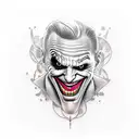 joker laugh tattoo design idea
