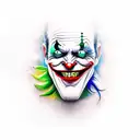 joker laugh tattoo design idea
