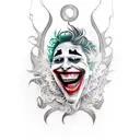 joker laugh tattoo design idea