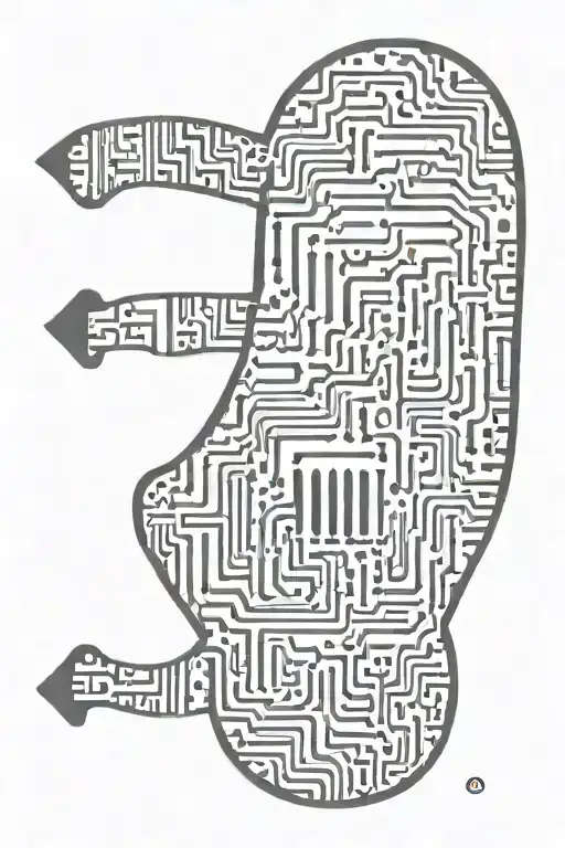 A hacker-themed tattoo featuring a binary code pattern with a hidden Linux logo tattoo design idea