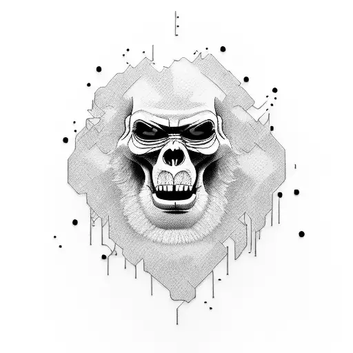 bloody ape tattoo design idea