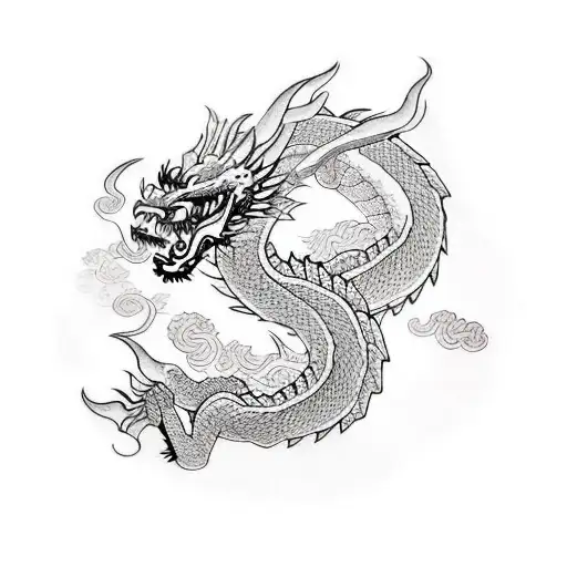 Mexican dragon tattoo design idea