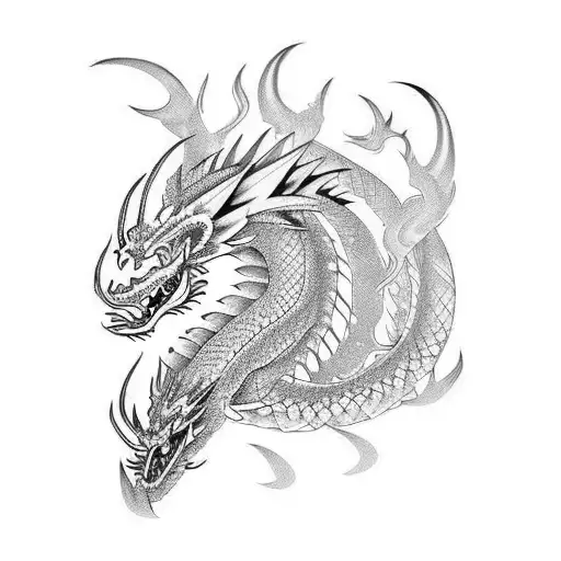 Mexican dragon tattoo design idea