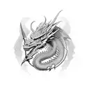 Dragon wrapped around a sword  tattoo design idea
