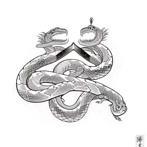 brother who almost dies from glass brake with sword and snake tattoo design idea