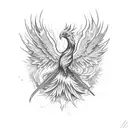 A phoenix rising from broken glass, signifying resilience and triumph over adversity tattoo design idea