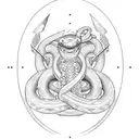 brother who almost dies from glass brake with sword and snake tattoo design idea