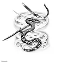 brother who almost dies from glass brake with sword and snake tattoo design idea