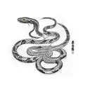 brother who almost dies from glass brake with sword and snake tattoo design idea