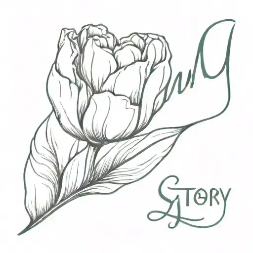  My story isnt over cursive lettering tattoo in between of a tulip that looks like a semi colon needs a cover up  with a tattoo design idea