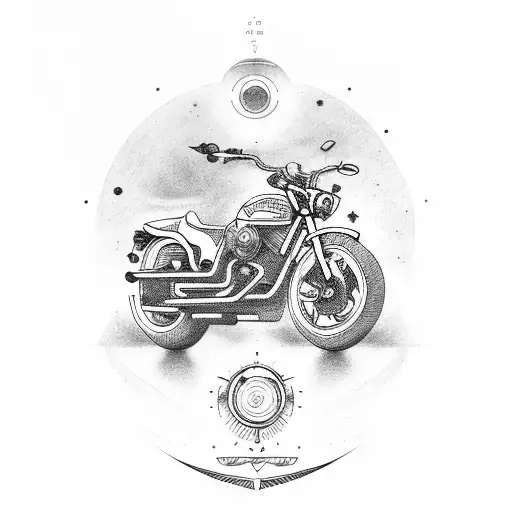 motorcycle evolution space tattoo design idea