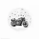 motorcycle evolution space tattoo design idea