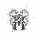 motorcycle evolution space tattoo design idea
