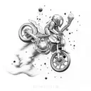 motorcycle evolution space tattoo design idea