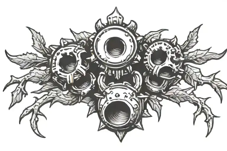brass knuckles wrapped in thorns to cover up  tattoo design idea