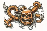 brass knuckles barbed wires  tattoo design idea