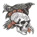 crow skull tattoo design idea