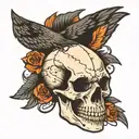 crow skull tattoo design idea