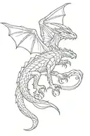 petits dragons fly tattoo design idea