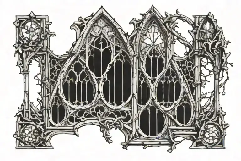 gothic cathedral window tattoo design idea