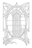 gothic cathedral window tattoo design idea