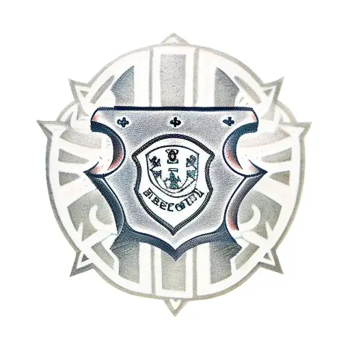 A gaming controller intertwined with a police badge tattoo design idea