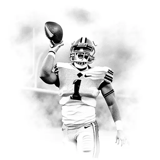 A fierce Georgia Bulldogs football player in action tattoo design idea