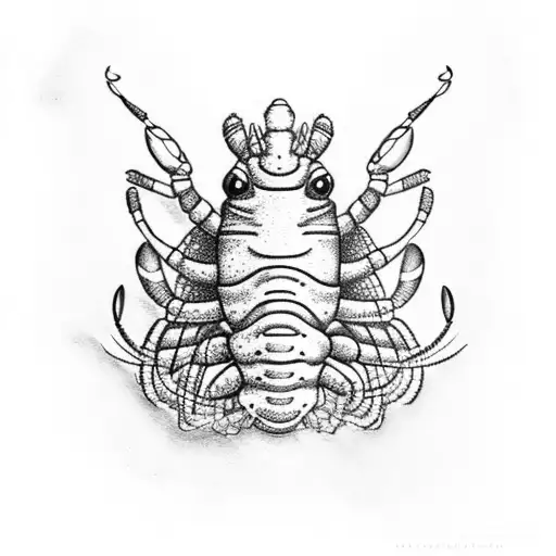 pearls lobster tattoo design idea
