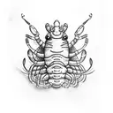 pearls lobster tattoo design idea