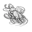 pearls lobster tattoo design idea
