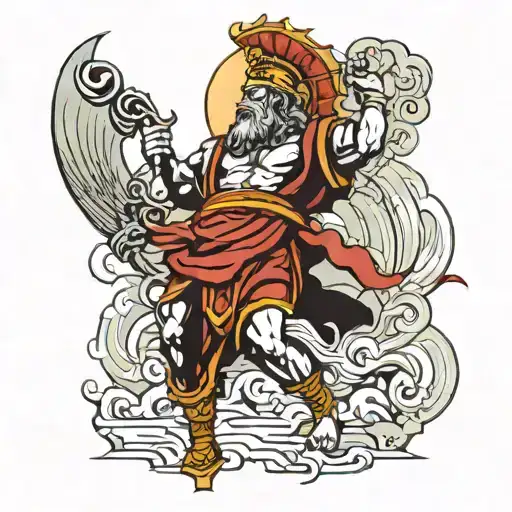 fighting greek gods in athens  tattoo design idea