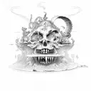 heaven vs hell tattoo design idea