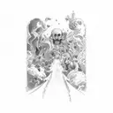 heaven vs hell tattoo design idea