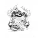 heaven vs hell tattoo design idea